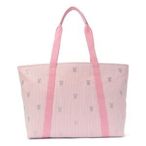 Victoria's Secret Heritage Stripe Rhinestone Logo Tote Bag, NWT